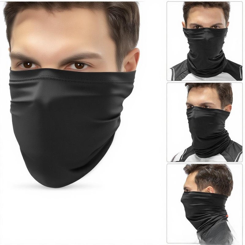 2pcs Cycling Half Face Cover Motorcycle Neck Warmer Riding Neck Gaiter Cooling Climbing Running Hiking Neck Wrap Ice Silk Sunlight Protection Cycling Headgear - Image 5