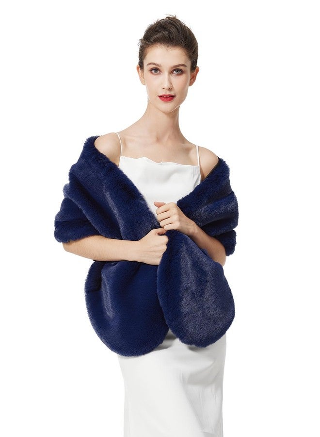 BEAUTELICATE Women's Faux Fur Shawl Winter Wedding Stoles Wrap for Bridal Evening Party - Image 1