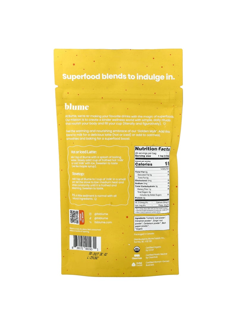 Blume Superfood Latte, Turmeric Blend, Caffeine Free, 4.4 oz (125 g) - Image 2
