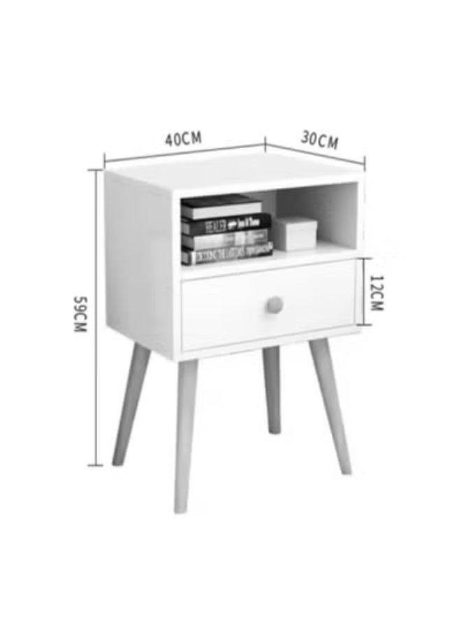 LBMT Simple Bedside Table Nightstand Bedside Cabinet Side Table End Table Sofa Table with 1 Drawer Storage Unit for Bedroom Living Room Office(40*30*59cm ) - Image 3