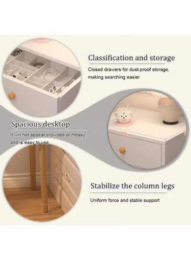 LBMT Simple Bedside Table Nightstand Bedside Cabinet Side Table End Table Sofa Table with 1 Drawer Storage Unit for Bedroom Living Room Office(40*30*59cm ) - Image 2
