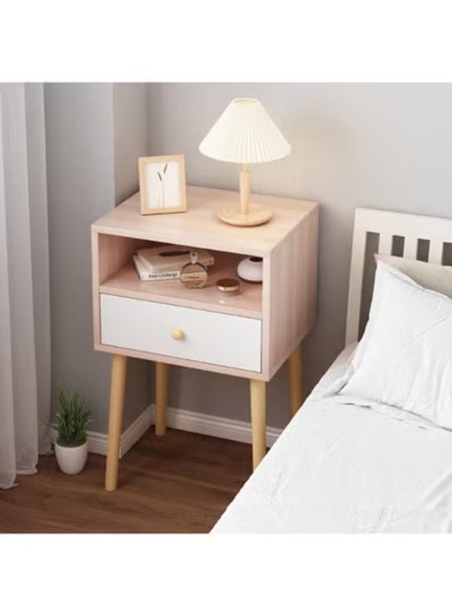 LBMT Simple Bedside Table Nightstand Bedside Cabinet Side Table End Table Sofa Table with 1 Drawer Storage Unit for Bedroom Living Room Office(40*30*59cm ) - Image 1