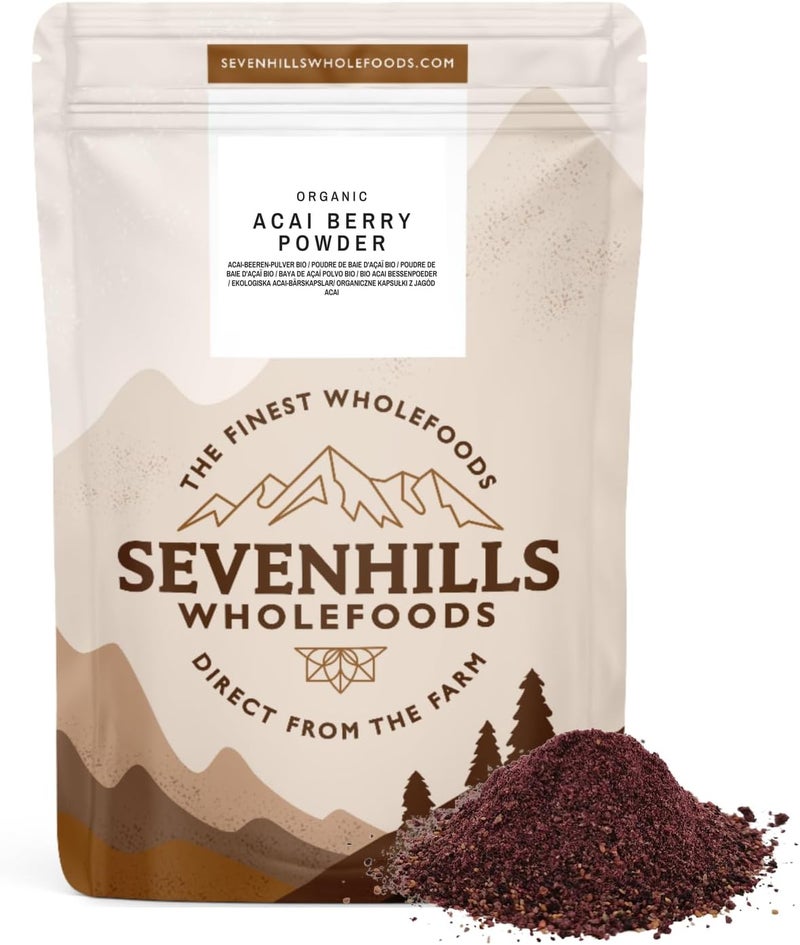 Sevenhills Wholefoods Organic Raw Acai Berry Powder FreezeDried from Brazil 100g - Image 1