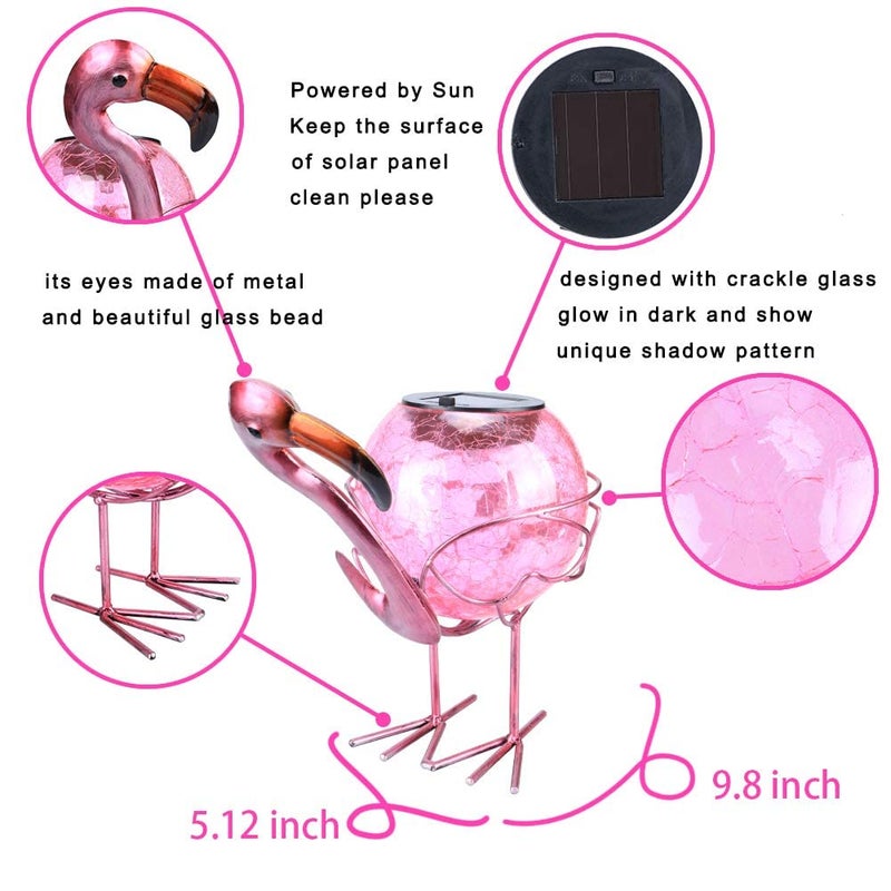MUMTOP Solar Lantern Outdoor Decorative Waterproof LED Solar Lights Flamingo Tabletop Lamp for Outdoor Patio Garden - Image 4