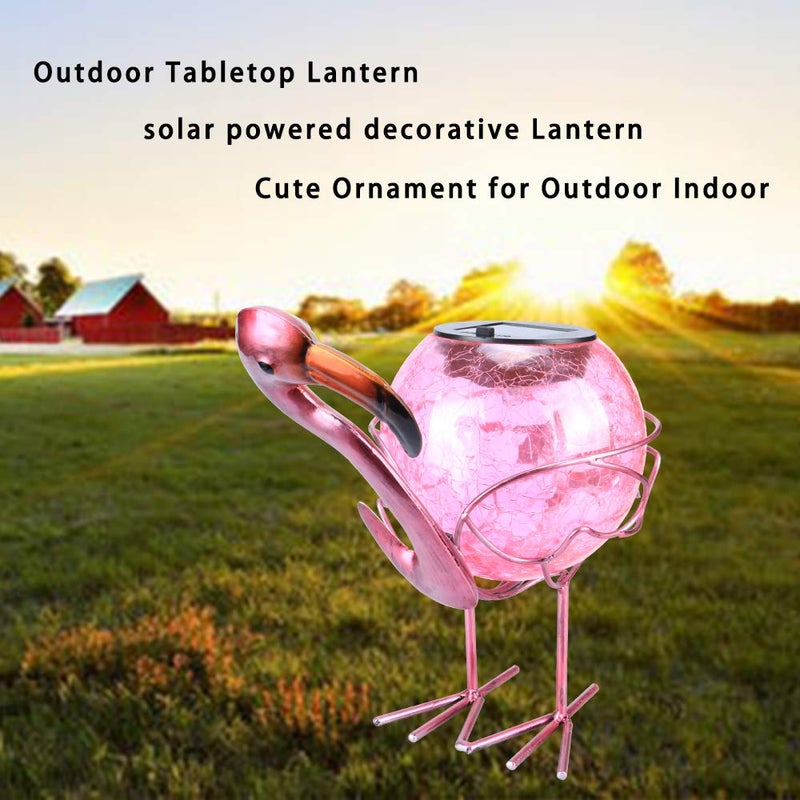 MUMTOP Solar Lantern Outdoor Decorative Waterproof LED Solar Lights Flamingo Tabletop Lamp for Outdoor Patio Garden - Image 2