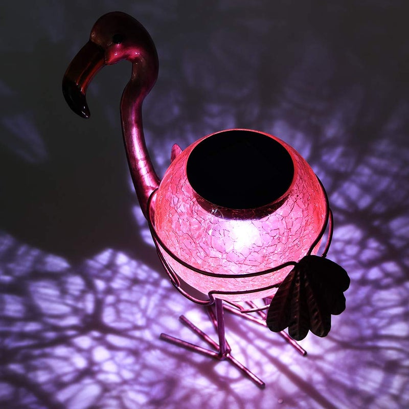 MUMTOP Solar Lantern Outdoor Decorative Waterproof LED Solar Lights Flamingo Tabletop Lamp for Outdoor Patio Garden - Image 3