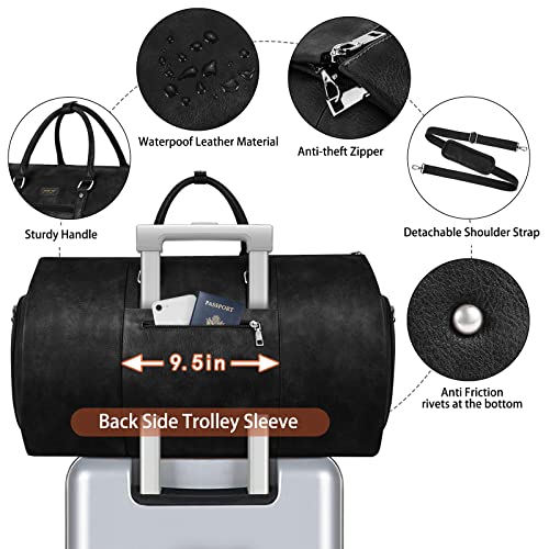 ITIEZY Garment Duffle Bag for Travel - Convertible Carry on Garments Duffel Bags Travel Bag for Men Women Large Weekender Bag with Shoes Pouch 2 in 1 Hanging Suit Bag Travel Duffel Bag - Image 5