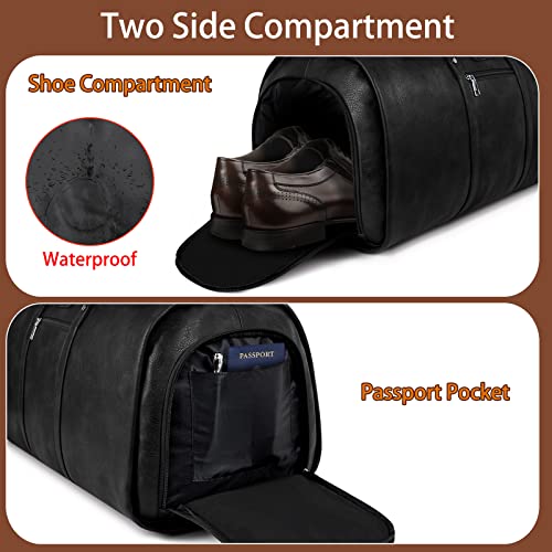 ITIEZY Garment Duffle Bag for Travel - Convertible Carry on Garments Duffel Bags Travel Bag for Men Women Large Weekender Bag with Shoes Pouch 2 in 1 Hanging Suit Bag Travel Duffel Bag - Image 4
