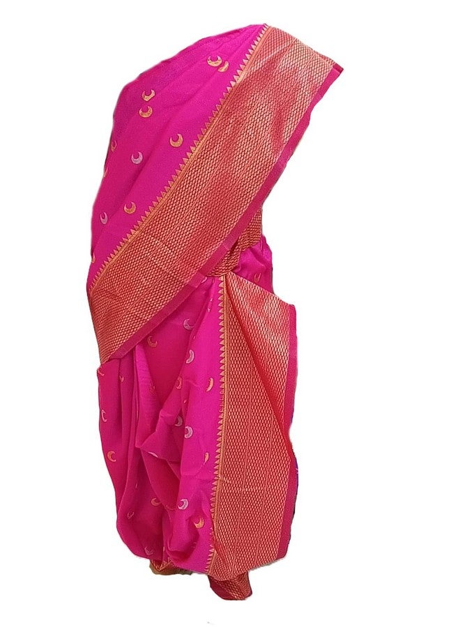 GIA GIA girls nauvaari saree (Rani Pink) with stitched blouse waist to ankle 26 inch - Image 1
