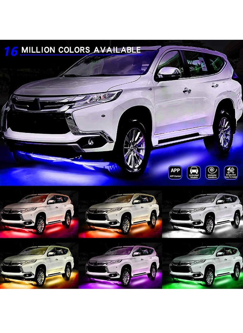 Generic - Exterior Car Underglow LED Strip Lights, Dream Color Chasing Neon Accent Lights Kit, 64 Colors Underbody System Lights - Wireless APP Control, DC 12-24V - Image 1