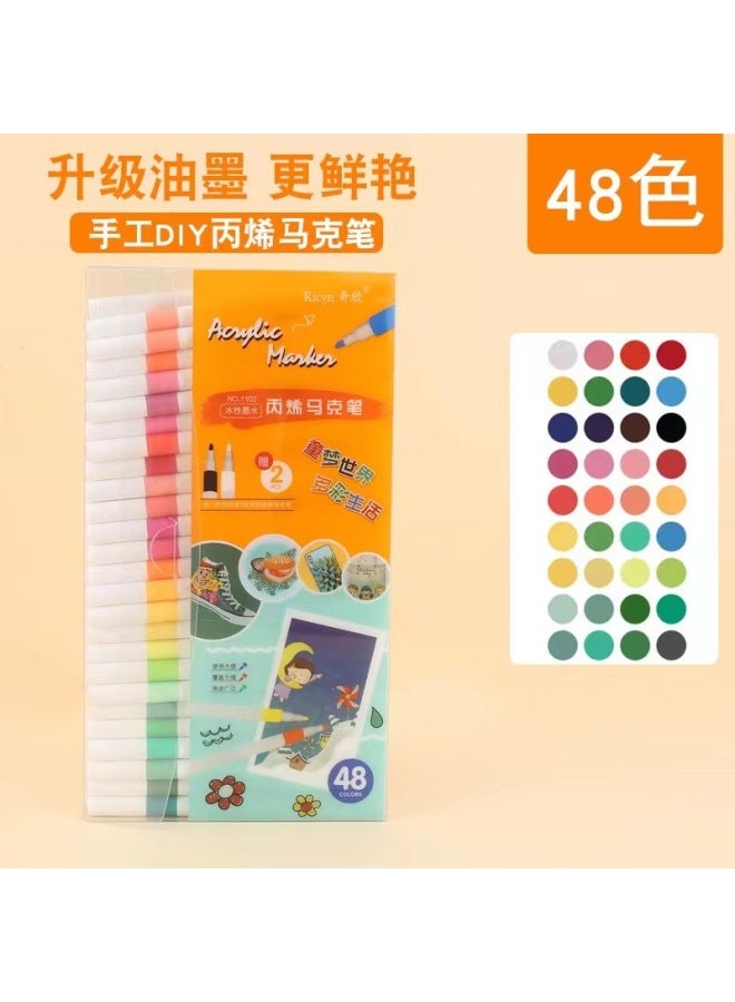 YIHUI Acrylic Marker Pen Color Waterproof Quick-drying Children's Hand-painted Diy Art Graffiti Set Large Capacity Opaque - Image 1