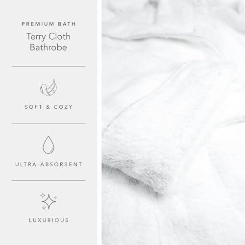TexereSilk Men's Terry Cloth Bathrobe Robe Gift Ideas Presents for Men Dad Boyfriend Men’s 0051-LXL,Natural White - Image 5