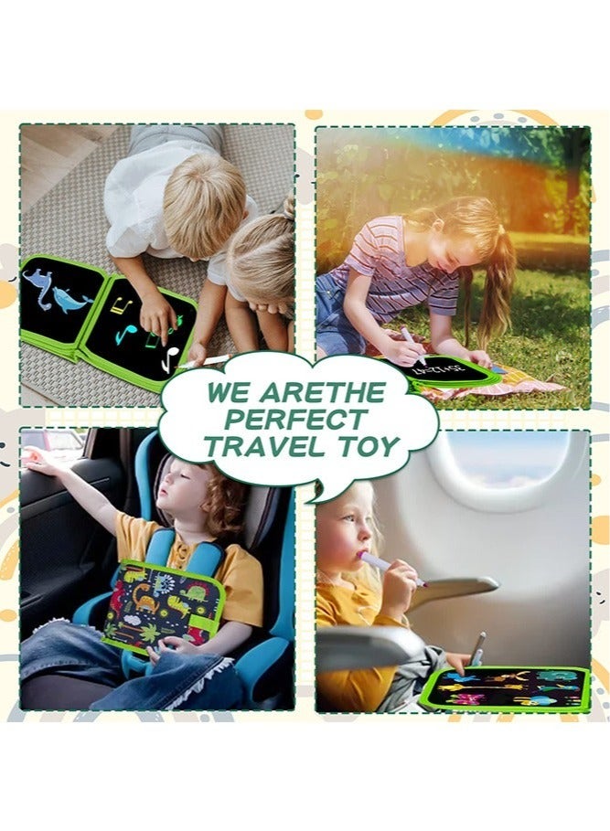 16 Pages Portable Erasable Drawing Pad Reusable Sketchpad Painting Book with 12 Colored Erasable Pens for Kids Toddlers Green - Image 4