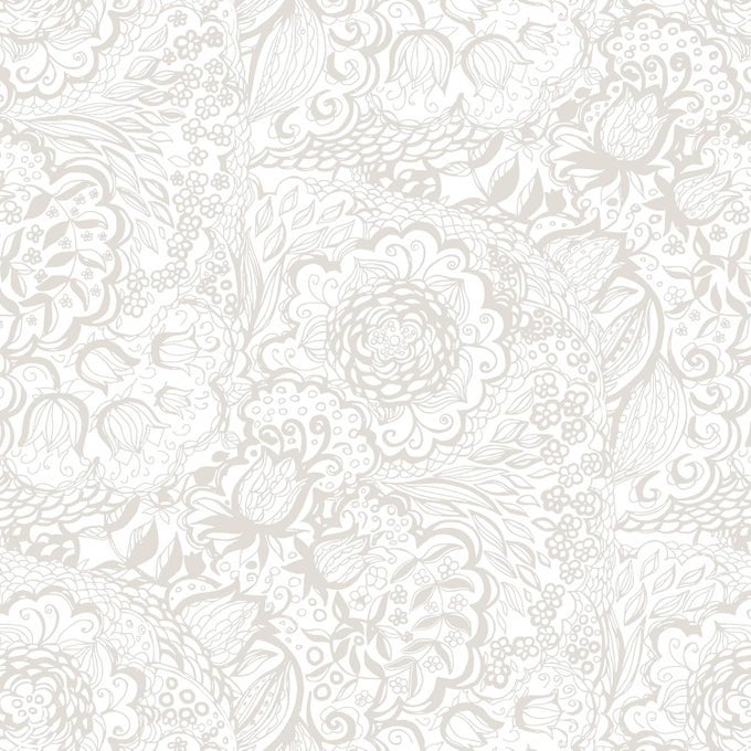 PEEL AND STICK WALLPAPER BOHO GREY WALL PAPER GREY AND WHITE FLORAL WALLPAPER FOR BEDROOM BATHROOM REMOVABLE SELFADHSIVE CONTACT PAPER FOR CABINETS NURSERY SHELF LINER 173 X 118