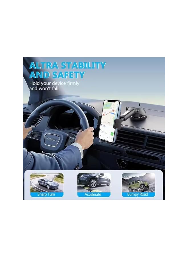 S-TOP Universal Car Phone Mount Holder for iPhone and Android Devices, Adjustable Air Vent Dashboard and Windshield Stand, Compatible with Most Vehicles Including Trucks and SUVs - Image 3