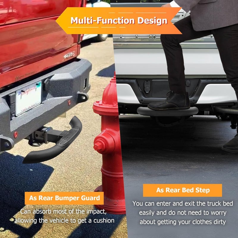WeiSen Towing Hitch Step for 2" Receivers - Heavy Duty Steel Rear Bumper Guard Protector Step - Image 5