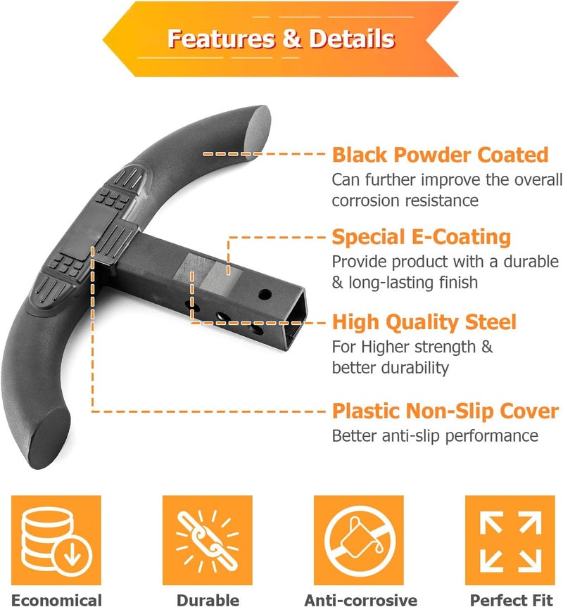WeiSen Towing Hitch Step for 2" Receivers - Heavy Duty Steel Rear Bumper Guard Protector Step - Image 4