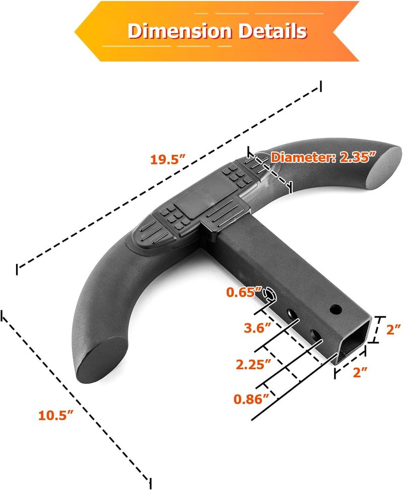 WeiSen Towing Hitch Step for 2" Receivers - Heavy Duty Steel Rear Bumper Guard Protector Step - Image 2