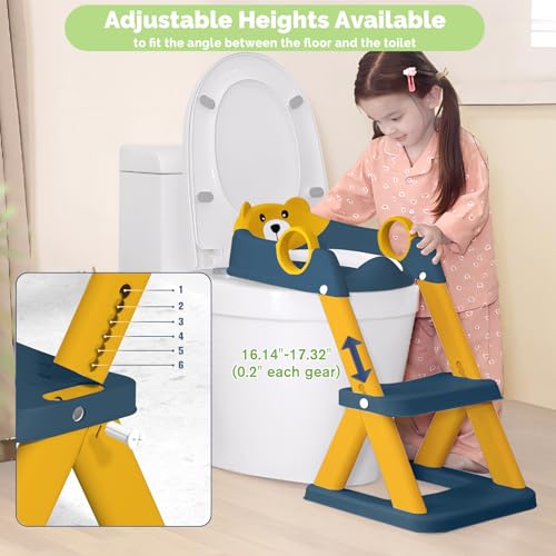 COOSEYA Toilet Seat, Potty Training Seat for Toddler, Upgraded 2-in-1 Potty Toilet Training for Boys and Girls,Waterproof Cushioned Mat with Non-slip Step Stool - Image 5