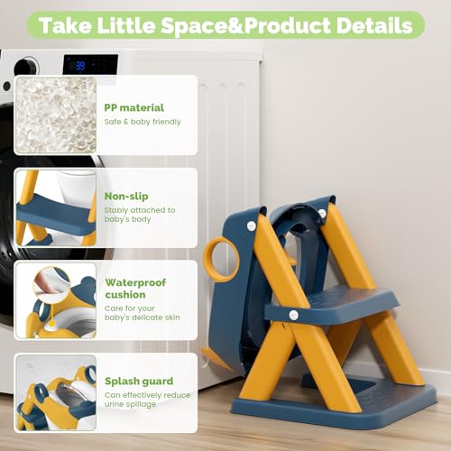 COOSEYA Toilet Seat, Potty Training Seat for Toddler, Upgraded 2-in-1 Potty Toilet Training for Boys and Girls,Waterproof Cushioned Mat with Non-slip Step Stool - Image 2