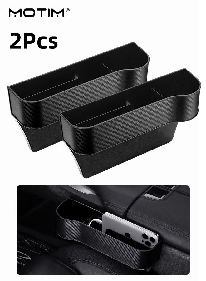 موتيم 2 قطعة منظم حشو فجوة مقعد السيارة، صندوق تخزين جانبي متعدد الوظائف في صندوق تخزين مقعد السيارة لحمل الأكواب والهاتف والمفاتيح والمحفظة والنظارات الشمسية - Image 1