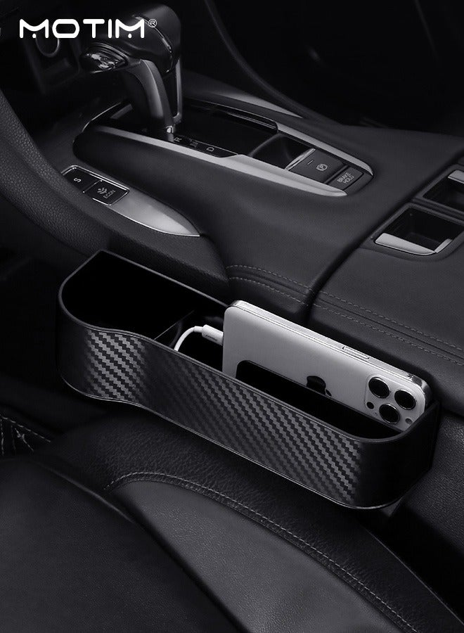 موتيم 2 قطعة منظم حشو فجوة مقعد السيارة، صندوق تخزين جانبي متعدد الوظائف في صندوق تخزين مقعد السيارة لحمل الأكواب والهاتف والمفاتيح والمحفظة والنظارات الشمسية - Image 4