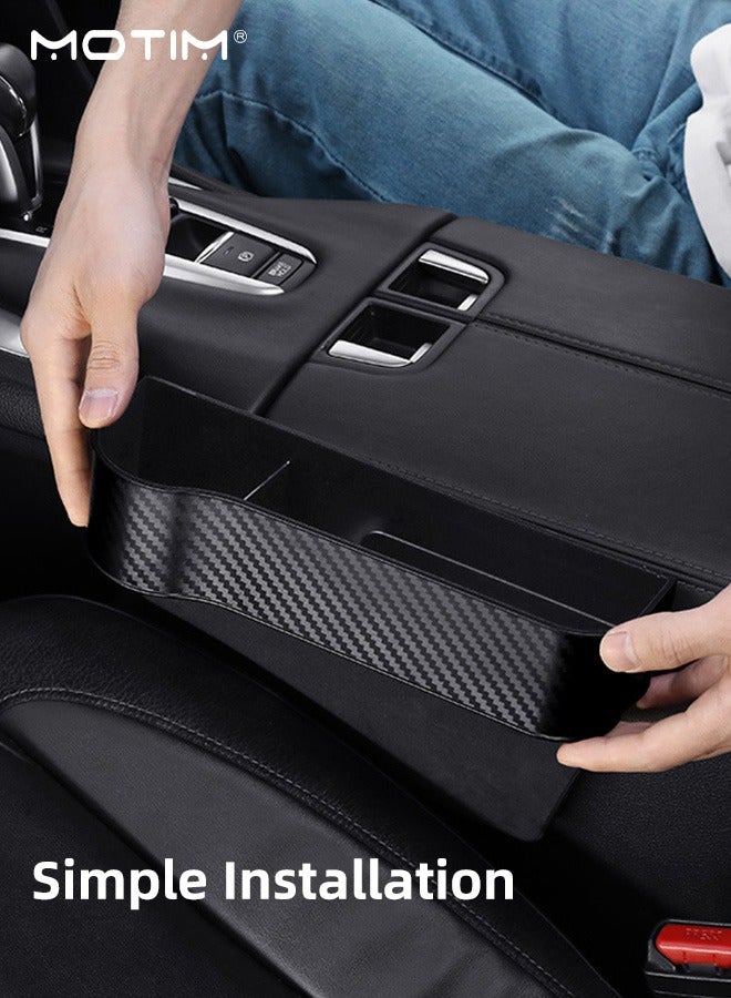 موتيم 2 قطعة منظم حشو فجوة مقعد السيارة، صندوق تخزين جانبي متعدد الوظائف في صندوق تخزين مقعد السيارة لحمل الأكواب والهاتف والمفاتيح والمحفظة والنظارات الشمسية - Image 5