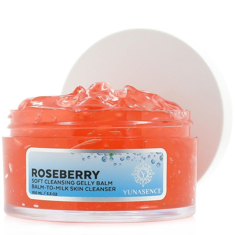 Sweetsation Therapy YUNASENCE ROSEBERRY Soft Cleansing Gelly Balm Phytoaromatic BalmtoMilk Skin Cleanser 3oz best for dry and sensitive skin