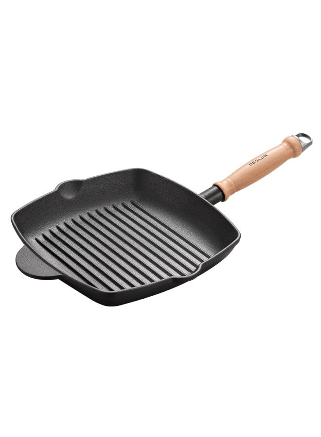 Deslon Cast Iron Steak Pan, Non-coated Non-stick, Flat Bottom For Home Use, Grilling, Eggs, Burgers, Western Cuisine Special Pan - Image 5