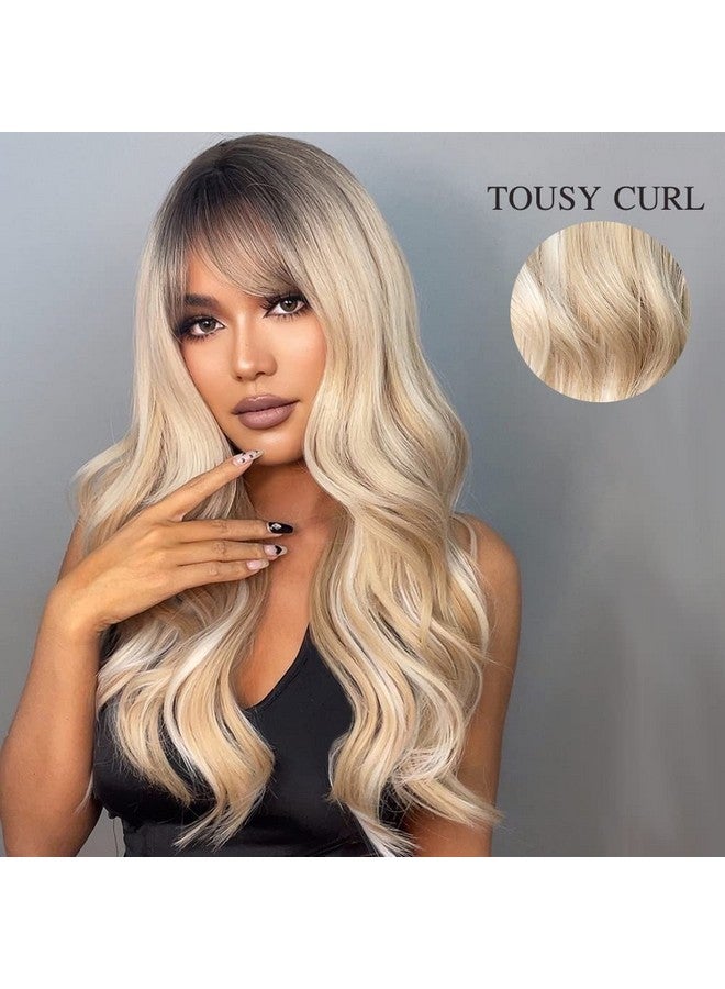 Esmee 24 Inches Long Ombre Blonde Wigs With Dark Roots For Women Synthetic Hair Wig For Daily Party Cosplay Wear - Image 3