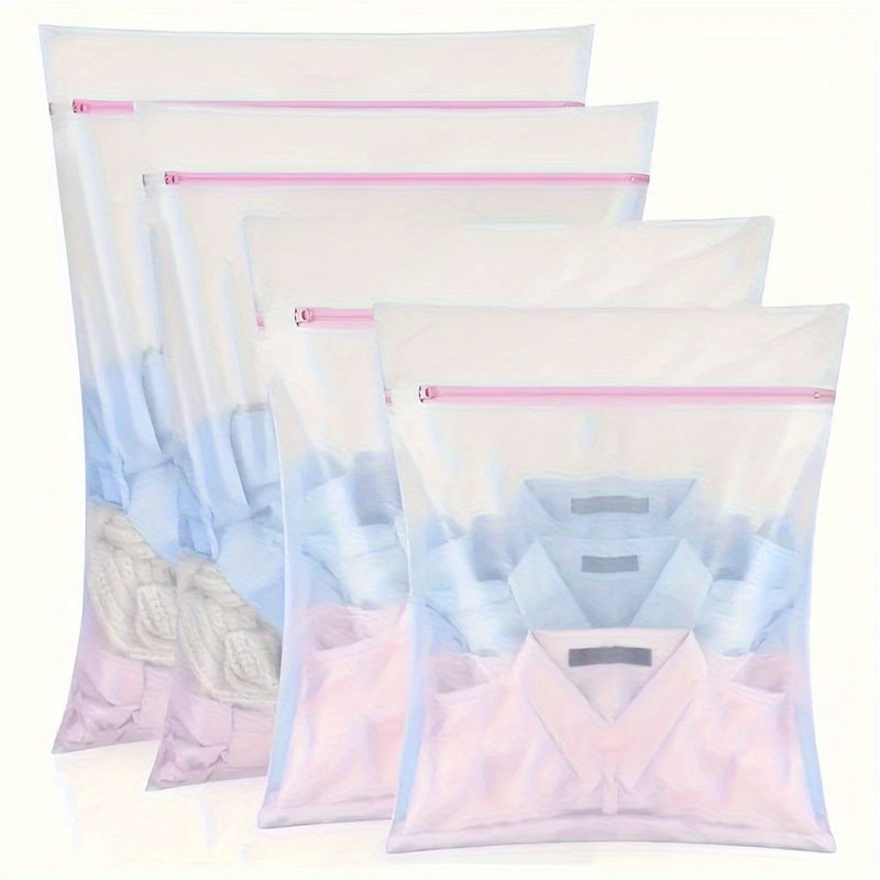 4pcs Zippered Laundry Mesh Bags Durable Wash Guard For Delicates Underwear And Clothing - Image 1
