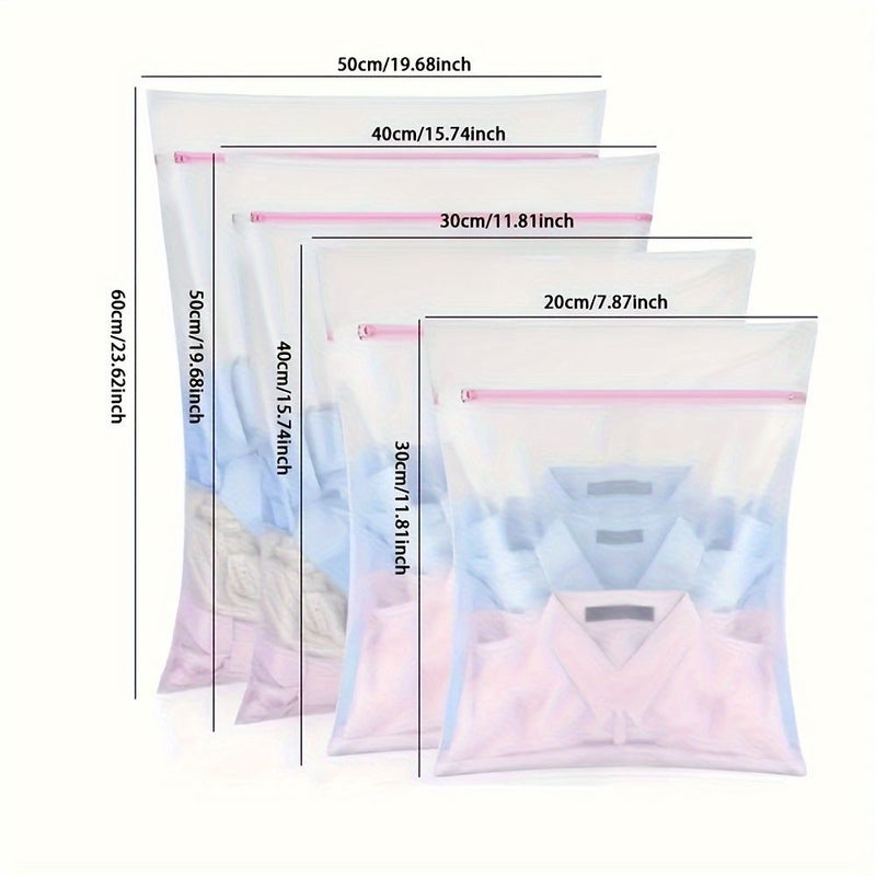 4pcs Zippered Laundry Mesh Bags Durable Wash Guard For Delicates Underwear And Clothing - Image 3