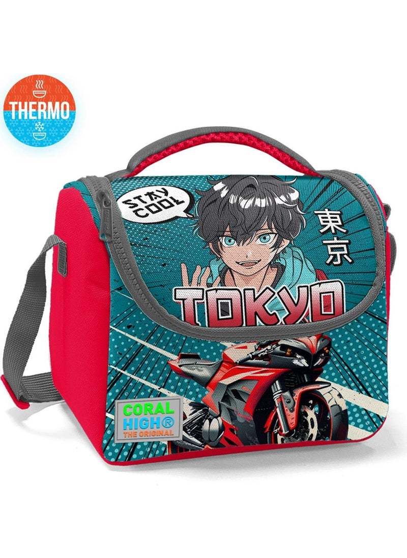 CORAL HIGH Kids Gray Nefti Anime Motorcycle Thermo Lunch Box 11764  - Image 3