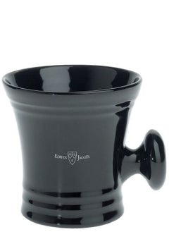 Edwin Jagger Edwin Jagger Porcelain Shaving Bowl with Handle (Ebony-Black)  - Image 1
