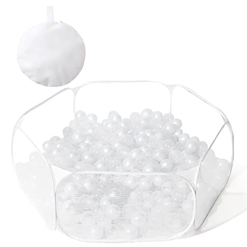 Heopeis Kids Ball Pit Large Pop Up Children Ball Play Tent for Toddlers Girls Boys for Indoor Outdoor Baby Playpen with Carry Tote Balls Not Included White - Image 1
