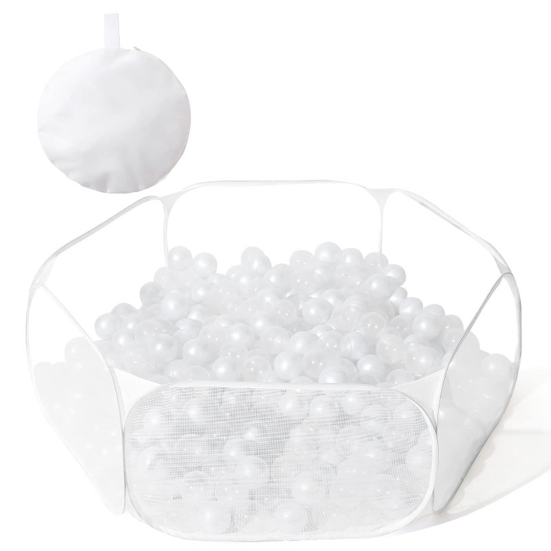 Heopeis Kids Ball Pit Large Pop Up Children Ball Play Tent for Toddlers Girls Boys for Indoor Outdoor Baby Playpen with Carry Tote Balls Not Included White - Image 2