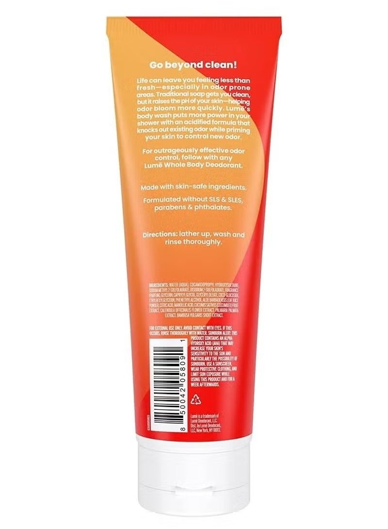 Lume Acidified Body Wash - 24 Hour Odor Control - Removes Odor Better than Soap - Moisturizing Formula - SLS Free, Paraben Free - Safe For Sensitive Skin - 8.5 ounce (Clean Tangerine) Clean Tangerine 8.5 Ounc - Image 2