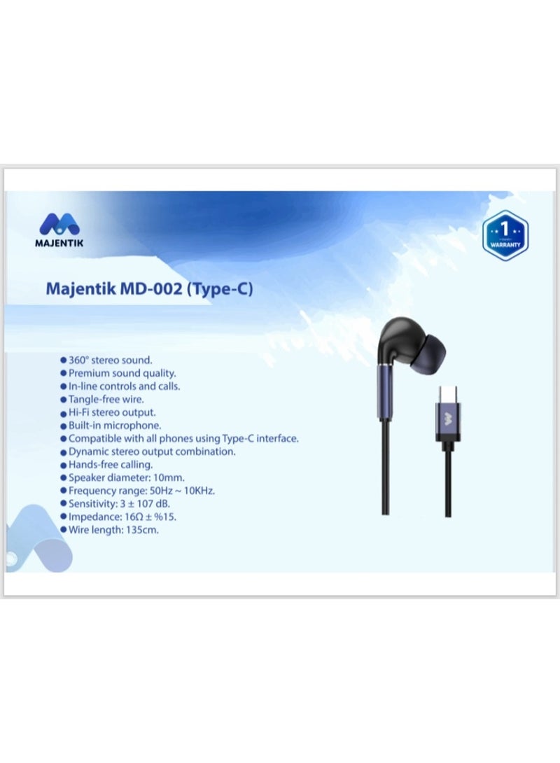 ماجنتيك سماعة أذن داخلية من نوع Type-C ماجنتيك MD-002 - Image 2