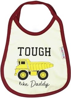 Mix and Max Mix&Max Cotton Bib Printed Tough Like Daddy For Boys-Yellow&Dark Red 