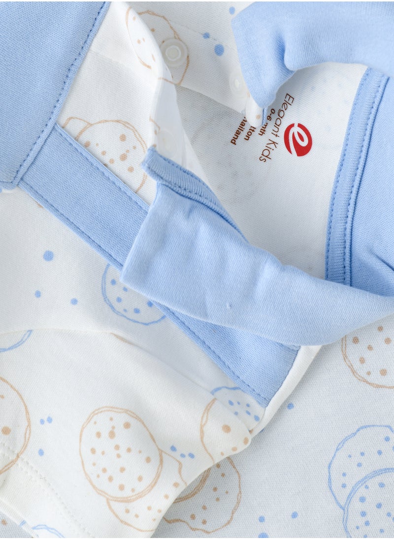 Elegant Kids Baby Boys' Cookie & Friends Short Sleeve Romper with Blue Overall Design  - Image 4