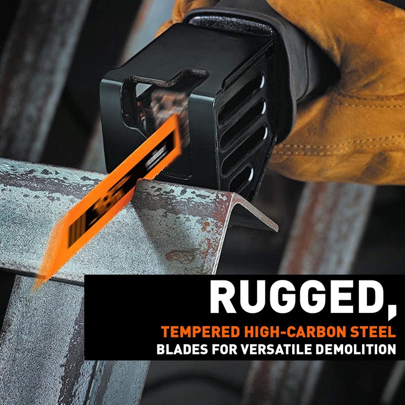 HORUSDY 10-Piece Reciprocating Saw Blades Set, Metal & Woodcutting Saw Blades - Image 4