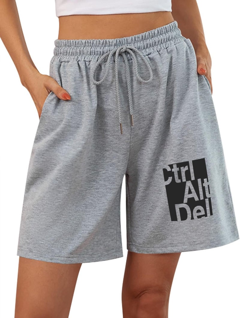 hotfits Women's Grey Summer Gym Shorts – Relaxed Fit with Pockets | Ideal for Running, Workout, Yoga & Lounge – XL - Image 1
