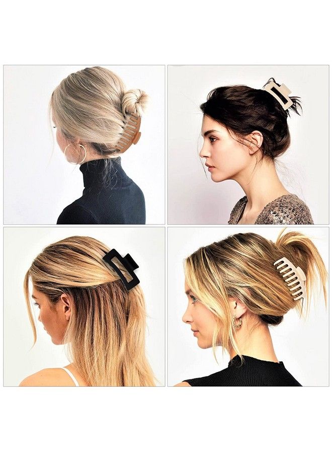 Pactiv 6Pcs Neutral Colors Hair Clips For Women Thick Hair Nonslip Jumbo Claws Clip Long Jaw Clips Banana Square Hair Claws Strong Hold Hair Styling Accessories - Image 5
