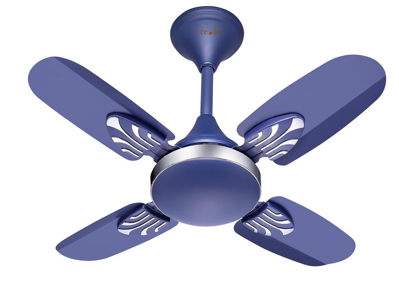 Oreole Oreole Lexus 600mm High Speed Ceiling Fan 4 Blades 24 Inch 800 RPM Air Flow Ceiling Fan suitable for Kitchen Veranda Balcony Small Room 2 Year Warranty Silver Blue  - Image 1
