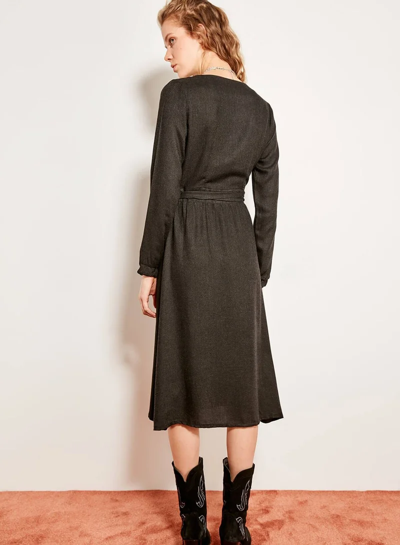 trendyol Belted Wrap Dress