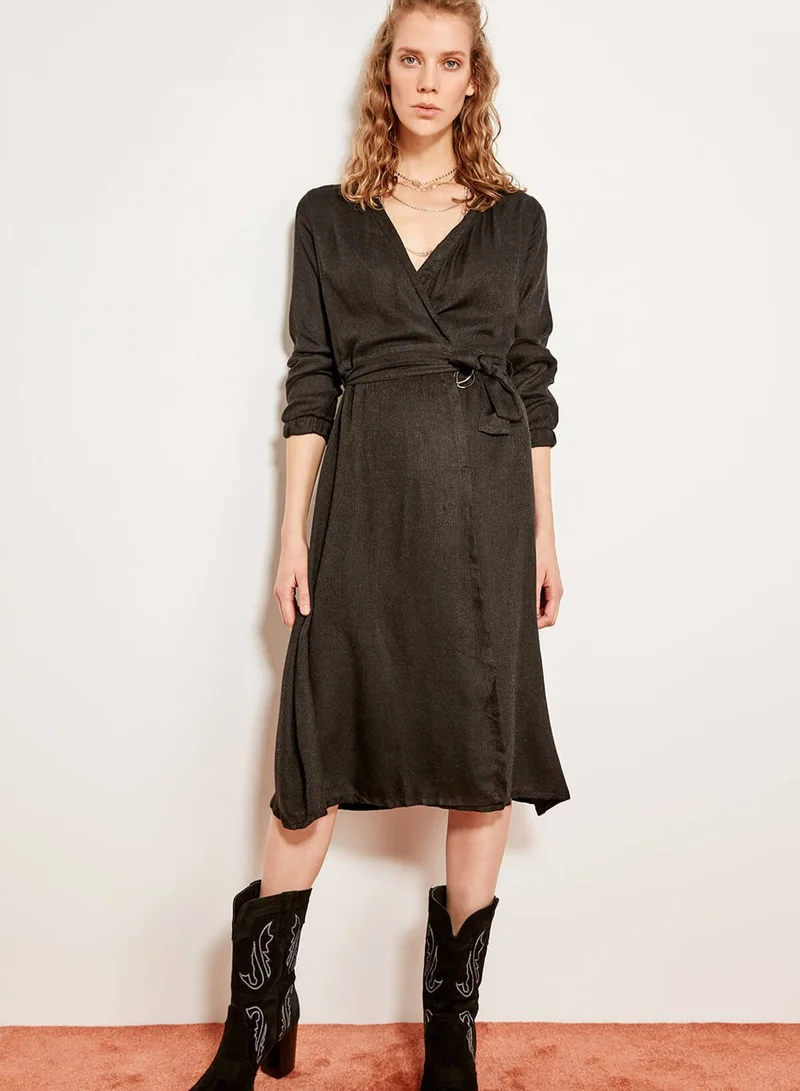 trendyol Belted Wrap Dress