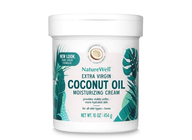 nature well NATURE WELL Extra Virgin Coconut Oil Moisturizing Cream for Face, Body, & Hands, Anti Aging, Firming, Restores Skin's Moisture Barrier, Provides Intense Hydration For Dry & Dull Skin (16 Oz)