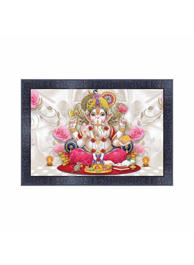 PNF Poster N Frames Ganesh Ji Wooden Photo Frame With Acrylic Sheet | For Living, Pooja Room | Home Decoration Item | Best Gifting Option (10 * 14Inch,Multicolour,Synthetic) 4279 - Image 1
