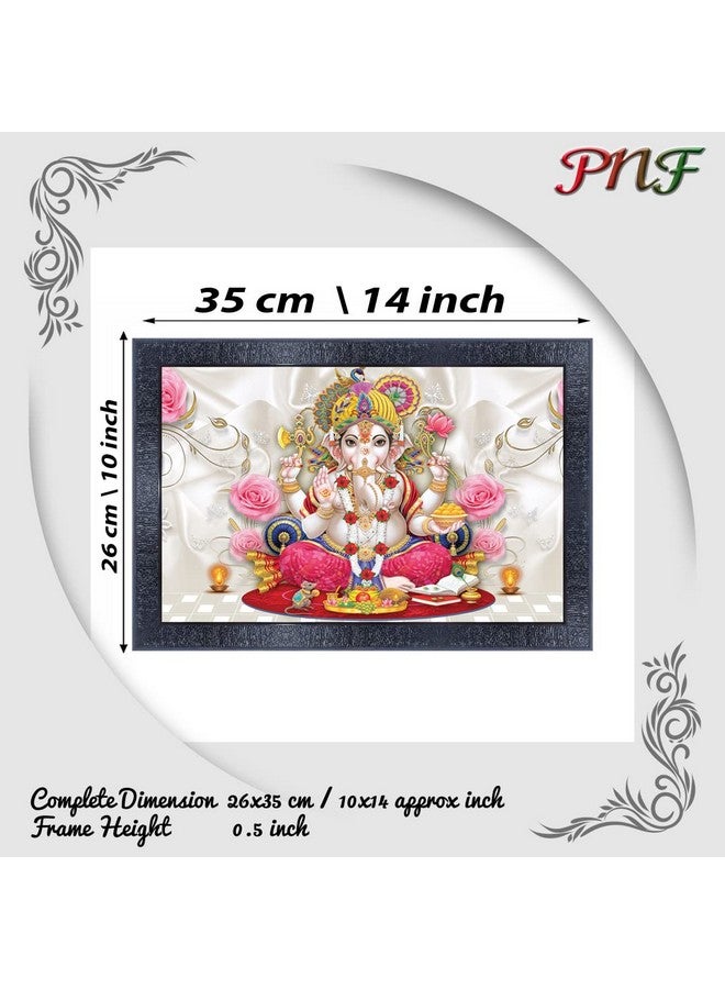 PNF Poster N Frames Ganesh Ji Wooden Photo Frame With Acrylic Sheet | For Living, Pooja Room | Home Decoration Item | Best Gifting Option (10 * 14Inch,Multicolour,Synthetic) 4279 - Image 2