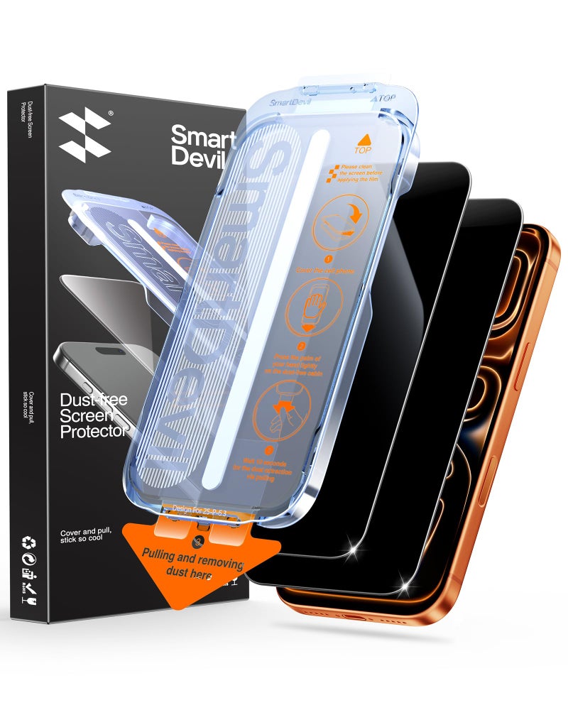 سمارت ديفل SMARTDEVIL 2 Pack Privacy Shield for iPhone 17 Pro Screen Protector - Image 1